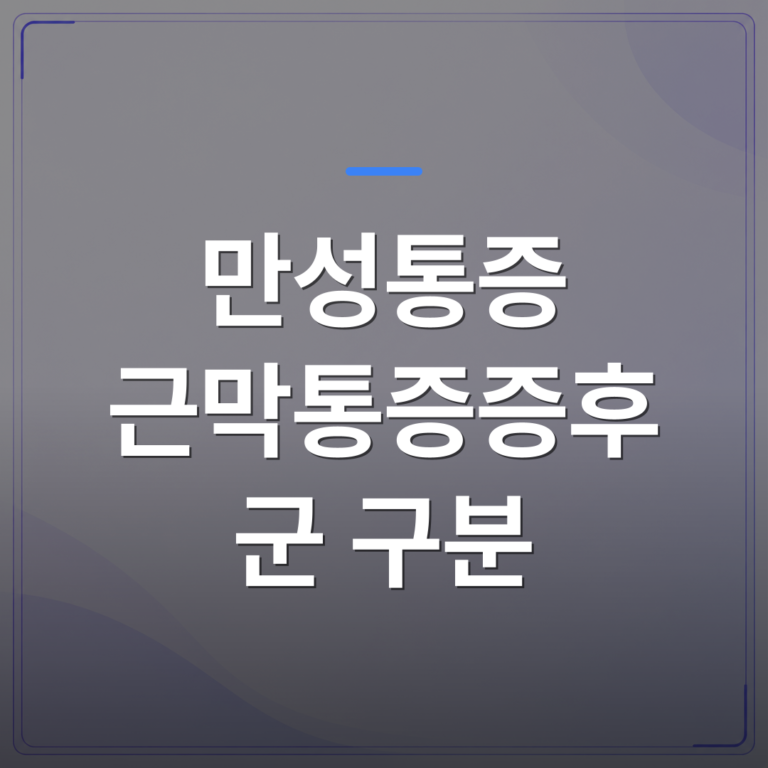만성통증 근막통증증후군 구분 - 만성통증 근막통증증후군 구분이 치료 방향을 바꾸는 첫걸음입니다 | [의료] 최성윤 원장 (광주 광산구 분더의원)