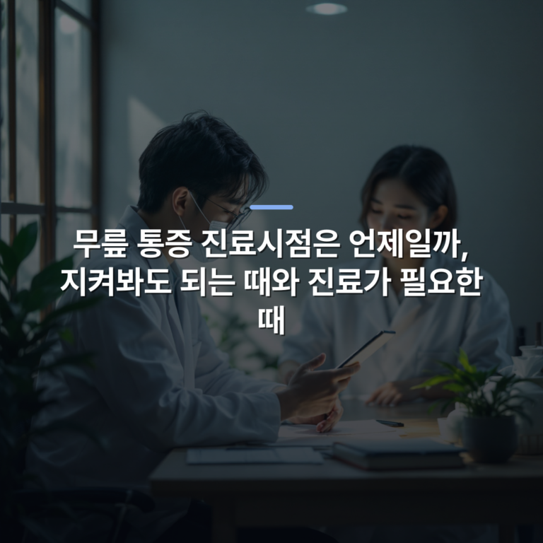 무릎 통증 진료시점은 언제일까, 지켜봐도 되는 때와 진료가 필요한 때